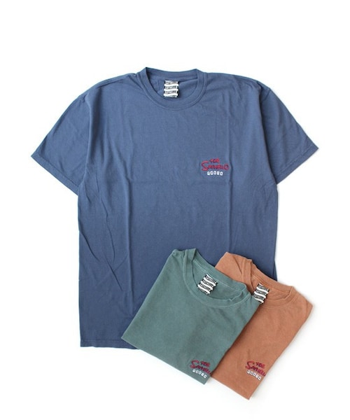 SAYHELLO（セイハロー）の「SAYHELLO　Son's Garment Dye Tee（Tシャツ/カットソー・メンズ・ナイトブルー/ライトオレンジ/モス・M/L）」の3枚目の写真