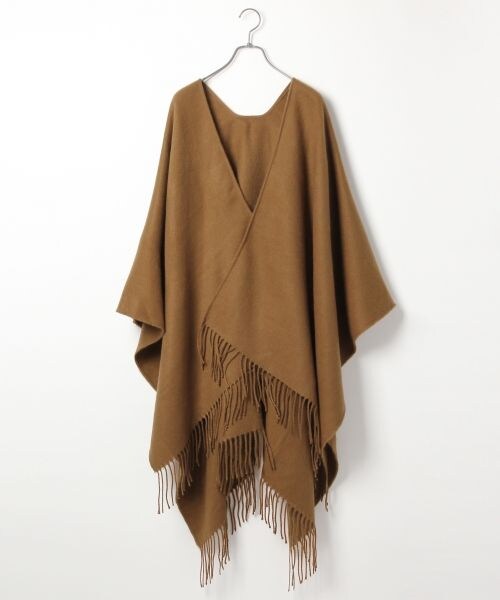 RAGEBLUE(レイジブルー)の「<2WAY仕様>ポンチョ(ファッション雑貨・ブラック/ブラック系/ベージュ系/キャメル・ONE SIZE)」の3枚目の写真