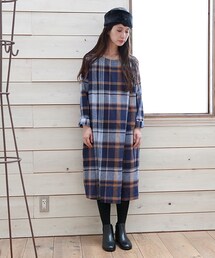 studio CLIP | コットンリネンビッグチェックワンピース(ワンピース/ドレス)