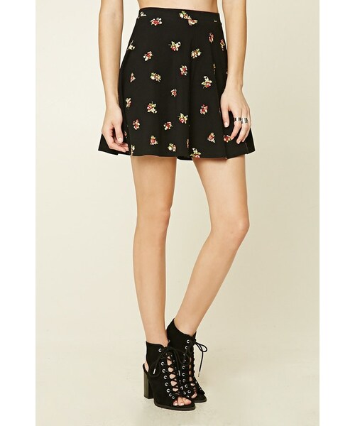 FOREVER 21（フォーエバー トゥエンティーワン）の「FOREVER 21 Floral Print Skater Skirt（スカート・レディース・Red・S/M/L）」の5枚目の写真