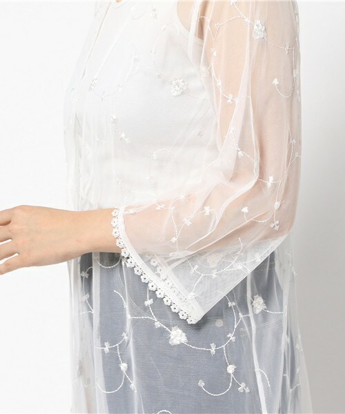 archives（アルシーヴ）の「チュール刺繍カーデ（カーディガン/ボレロ・レディース・オフホワイト/ブラック/ピンク・MEDIUM）」の8枚目の写真