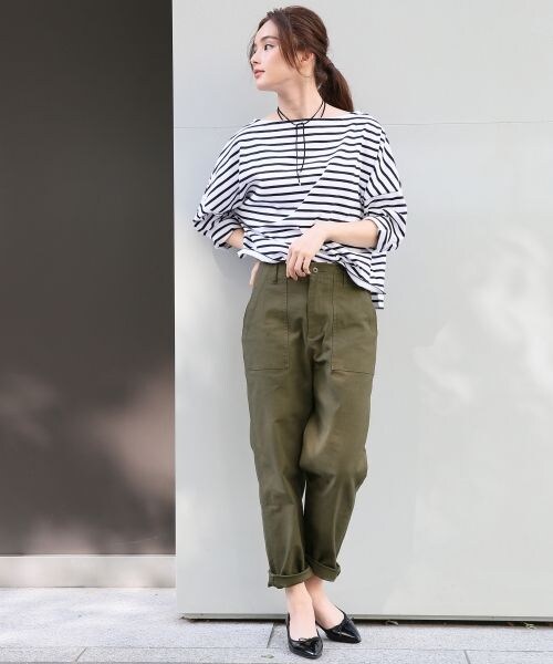 A part by（アパートバイ）の「C/BDワイドクロップド（トップス・ホワイト/ブラック・F）」の4枚目の写真