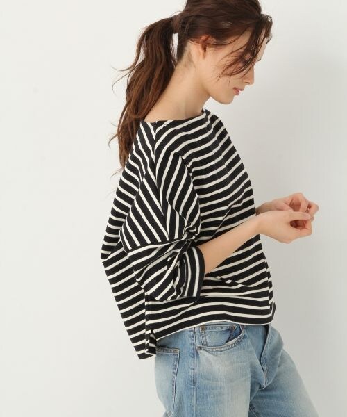 A part by（アパートバイ）の「C/BDワイドクロップド（トップス・ホワイト/ブラック・F）」の2枚目の写真