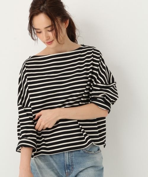 A part by（アパートバイ）の「C/BDワイドクロップド（トップス・ホワイト/ブラック・F）」の5枚目の写真