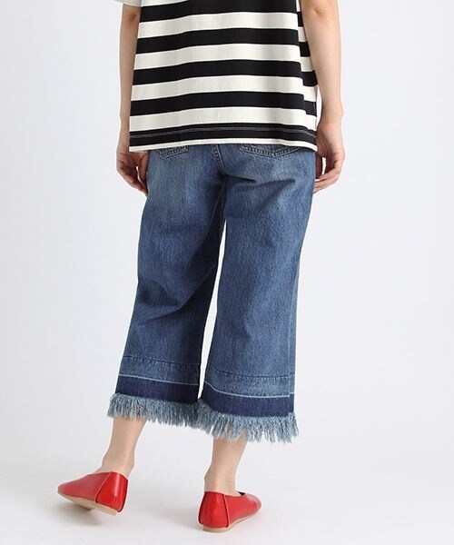 studio CLIP（スタディオクリップ）の「フリンジワイドデニムパンツ（パンツ・ライトブルー/インディゴ・M/L）」の8枚目の写真