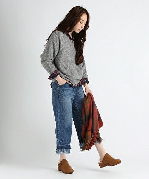 studio CLIP（スタディオクリップ）の「フリンジワイドデニムパンツ（パンツ・ライトブルー/インディゴ・M/L）」の5枚目の写真