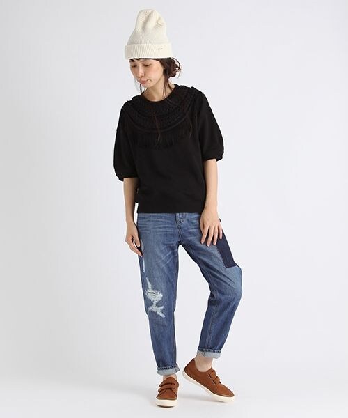 studio CLIP（スタディオクリップ）の「リメイクボーイフレンドパンツ（パンツ・ライトインディゴ/インディゴ・M/L）」の3枚目の写真