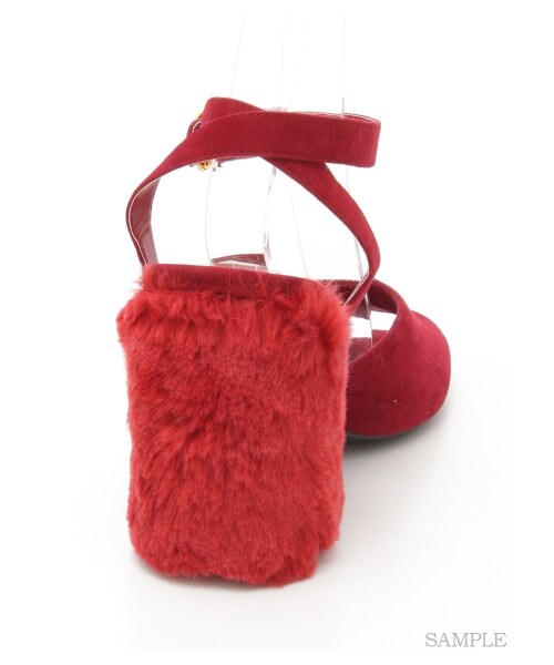 lilLilly（リルリリー）の「[LILICIOUS]FURヒールサンダル（シューズ・レディース・PINK/RED/BLACK・S(23-23.5cm)/M(24-24.5cm)）」の5枚目の写真