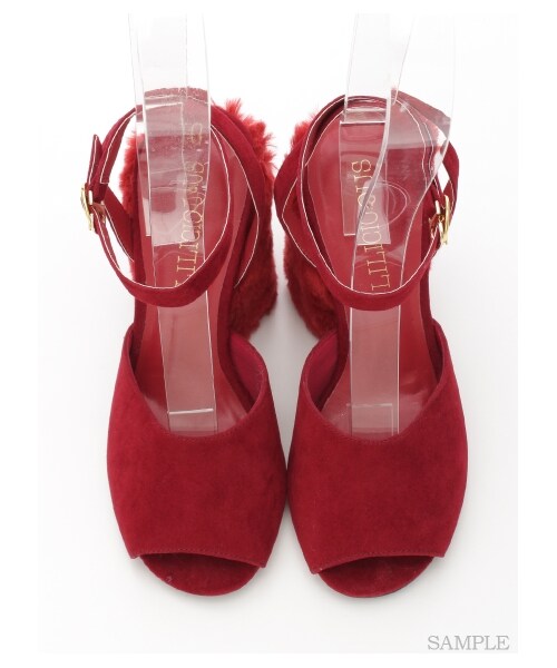 lilLilly（リルリリー）の「[LILICIOUS]FURヒールサンダル（シューズ・レディース・PINK/RED/BLACK・S(23-23.5cm)/M(24-24.5cm)）」の9枚目の写真