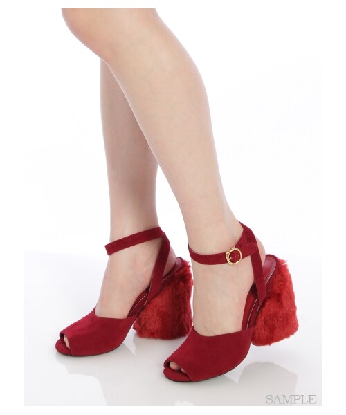 lilLilly（リルリリー）の「[LILICIOUS]FURヒールサンダル（シューズ・レディース・PINK/RED/BLACK・S(23-23.5cm)/M(24-24.5cm)）」の11枚目の写真