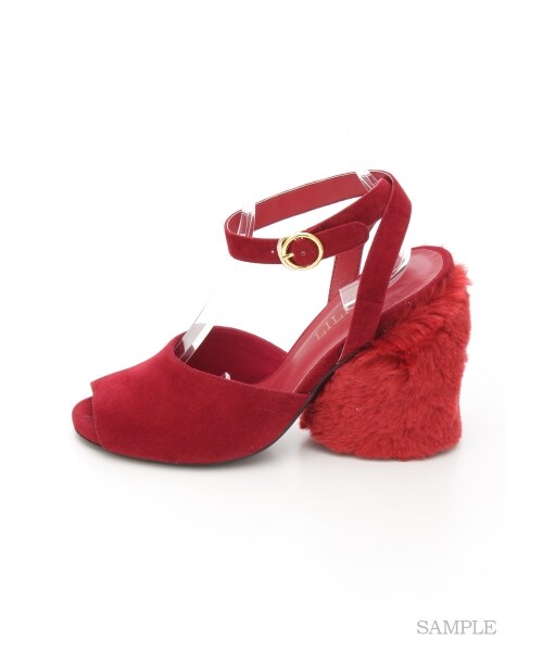 lilLilly（リルリリー）の「[LILICIOUS]FURヒールサンダル（シューズ・レディース・PINK/RED/BLACK・S(23-23.5cm)/M(24-24.5cm)）」の6枚目の写真