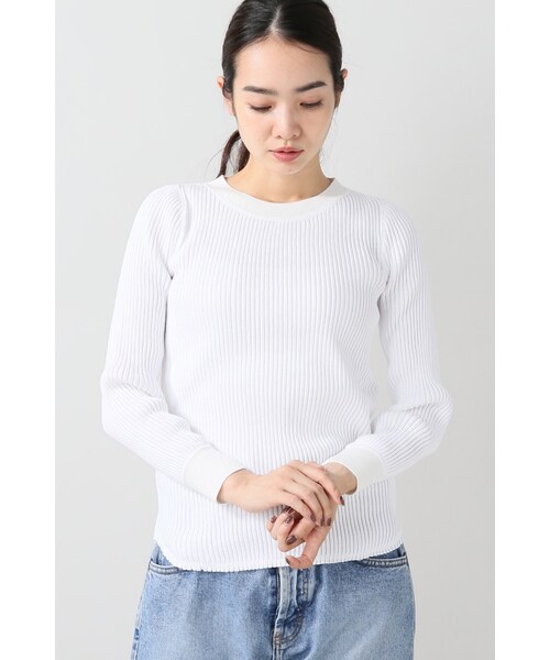 JOURNAL STANDARD（ジャーナルスタンダード）の「ラッセルリブプルオーバー（トップス・ブラック A/ホワイト/カーキ B・フリー）」の2枚目の写真