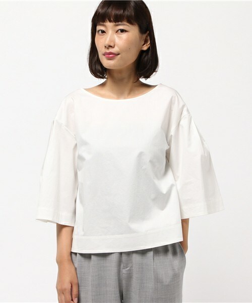 fredy emue（フレディエミュ）の「袖フレアープルオーバーブラウス（シャツ/ブラウス・レディース・オフホワイト/ネイビー/レンガ・38）」の2枚目の写真