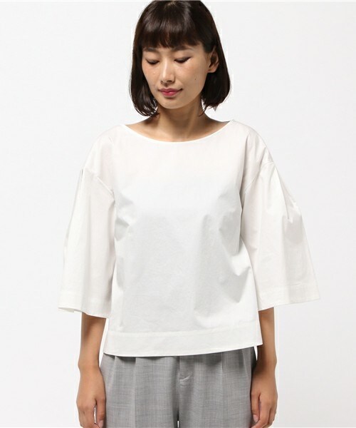 fredy emue（フレディエミュ）の「袖フレアープルオーバーブラウス（シャツ/ブラウス・レディース・オフホワイト/ネイビー/レンガ・38）」の4枚目の写真