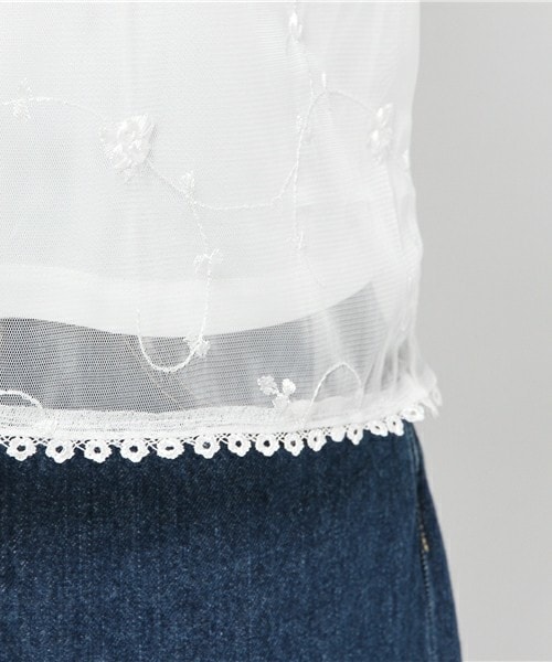 archives（アルシーヴ）の「刺しゅう地プルオーバー（シャツ/ブラウス・レディース・オフホワイト/ブラック/ワイン・MEDIUM）」の10枚目の写真