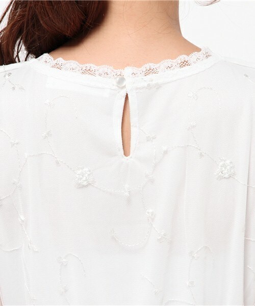 archives（アルシーヴ）の「刺しゅう地ワンピース（ワンピース・レディース・オフホワイト/ブラック/ワイン・MEDIUM）」の8枚目の写真