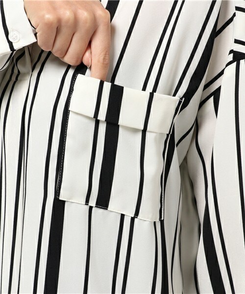 archives（アルシーヴ）の「胸ポケ付スキッパーブラウス（シャツ/ブラウス・レディース・ホワイト/オフホワイト/カーキ/ピンクベージュ/ブラック・MEDIUM）」の11枚目の写真