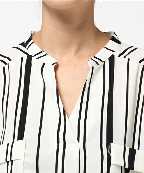 archives（アルシーヴ）の「胸ポケ付スキッパーブラウス（シャツ/ブラウス・レディース・ホワイト/オフホワイト/カーキ/ピンクベージュ/ブラック・MEDIUM）」の9枚目の写真