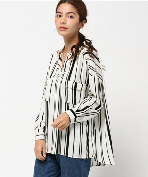 archives（アルシーヴ）の「胸ポケ付スキッパーブラウス（シャツ/ブラウス・レディース・ホワイト/オフホワイト/カーキ/ピンクベージュ/ブラック・MEDIUM）」の14枚目の写真