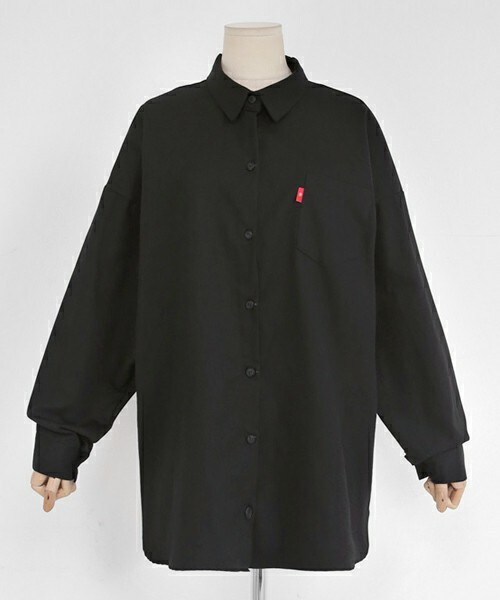 DHOLIC（ディーホリック）の「ドロップショルダービッグシャツ（シャツ/ブラウス・レディース・アイボリー/ブラック/カーキ/マスタード・FREE）」の2枚目の写真