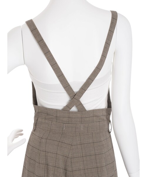 dazzlin(ダズリン)の「【sw】チェック柄ワイドロンパース(ワンピース/ドレス・レディース・グレー/ベージュ・S/M)」の12枚目の写真