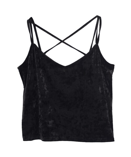 EMODA（エモダ）の「CRUSH VELORキャミ（トップス・レディース・ブラック/ネイビー）」の3枚目の写真