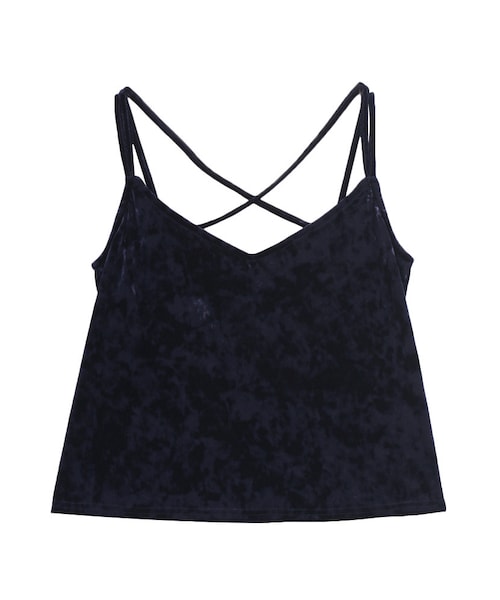EMODA（エモダ）の「CRUSH VELORキャミ（トップス・レディース・ブラック/ネイビー）」の2枚目の写真