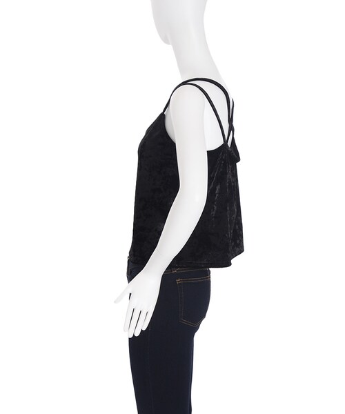 EMODA（エモダ）の「CRUSH VELORキャミ（トップス・レディース・ブラック/ネイビー）」の5枚目の写真