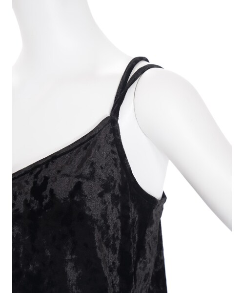 EMODA（エモダ）の「CRUSH VELORキャミ（トップス・レディース・ブラック/ネイビー）」の10枚目の写真