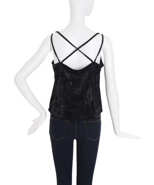 EMODA（エモダ）の「CRUSH VELORキャミ（トップス・レディース・ブラック/ネイビー）」の6枚目の写真