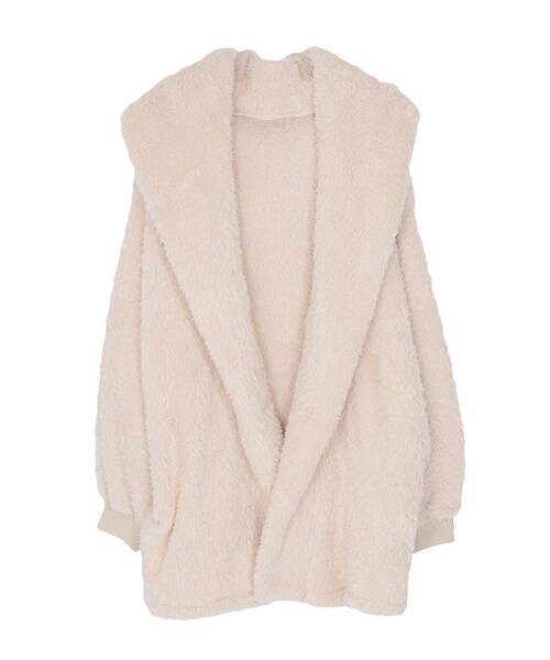 GYDA(ジェイダ)の「フードボアコート(ジャケット/アウター・レディース・オフホワイト/ブラック/ベージュ)」の1枚目の写真