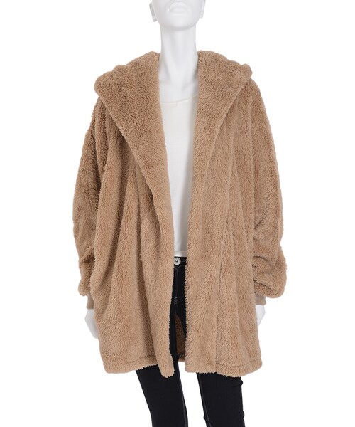 GYDA(ジェイダ)の「フードボアコート(ジャケット/アウター・レディース・オフホワイト/ブラック/ベージュ)」の5枚目の写真