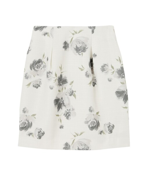 MERCURYDUO(マーキュリーデュオ)の「ロンドフラワーコクーンスカート(スカート・レディース・オフホワイト/アイスブルー・S/M)」の1枚目の写真