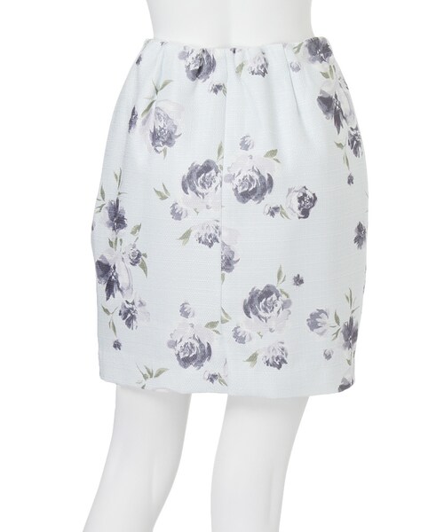 MERCURYDUO(マーキュリーデュオ)の「ロンドフラワーコクーンスカート(スカート・レディース・オフホワイト/アイスブルー・S/M)」の8枚目の写真