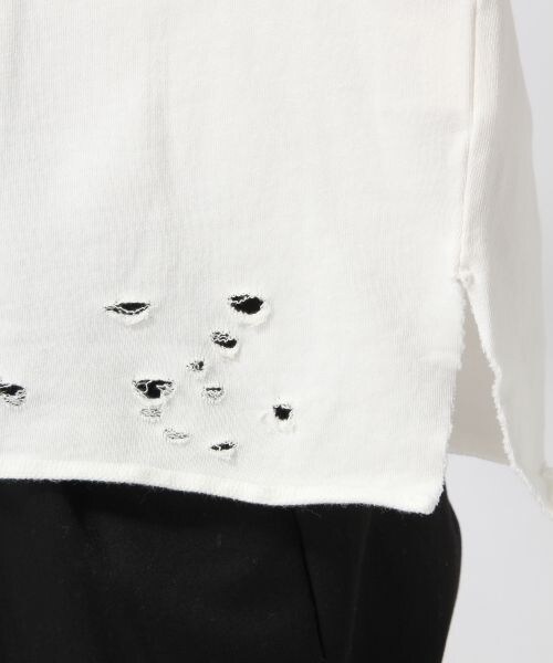 HARE（ハレ）の「クラッシュスエットプルオーバー5分袖（トップス・オフホワイト/ブラック/ボルドー・S/M）」の12枚目の写真