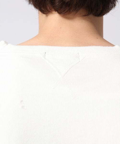 HARE（ハレ）の「クラッシュスエットプルオーバー5分袖（トップス・オフホワイト/ブラック/ボルドー・S/M）」の13枚目の写真