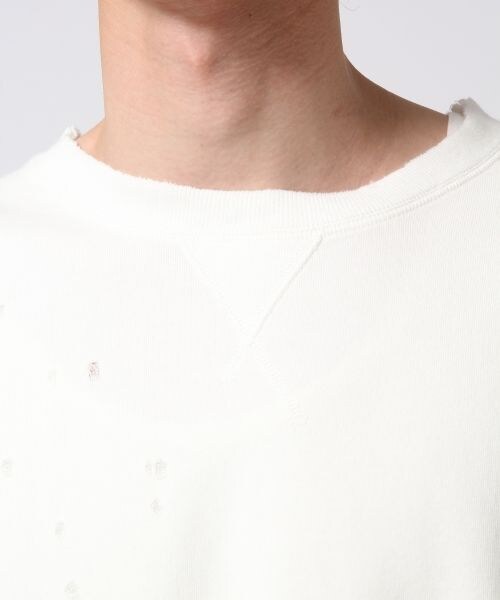 HARE（ハレ）の「クラッシュスエットプルオーバー5分袖（トップス・オフホワイト/ブラック/ボルドー・S/M）」の9枚目の写真