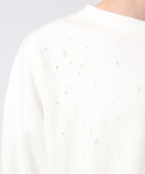 HARE（ハレ）の「クラッシュスエットプルオーバー5分袖（トップス・オフホワイト/ブラック/ボルドー・S/M）」の10枚目の写真