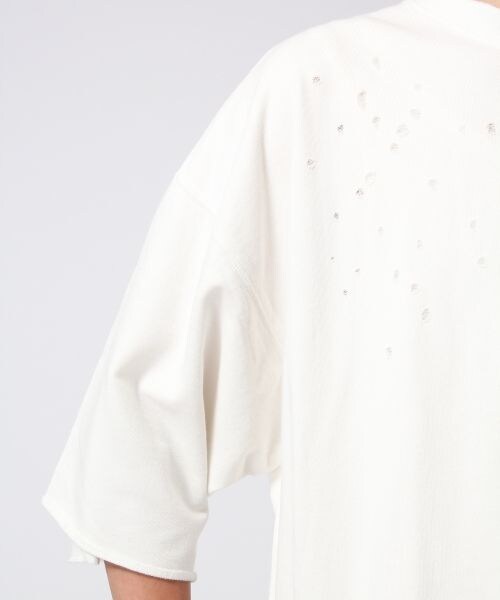 HARE（ハレ）の「クラッシュスエットプルオーバー5分袖（トップス・オフホワイト/ブラック/ボルドー・S/M）」の14枚目の写真
