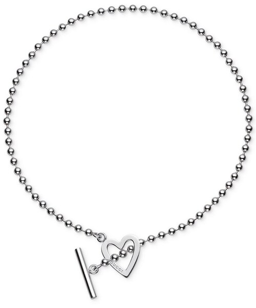 Gucci Women's Sterling Silver Toggle Necklace 97%OFF Heart YBB18430200100L 【全品送料無料】