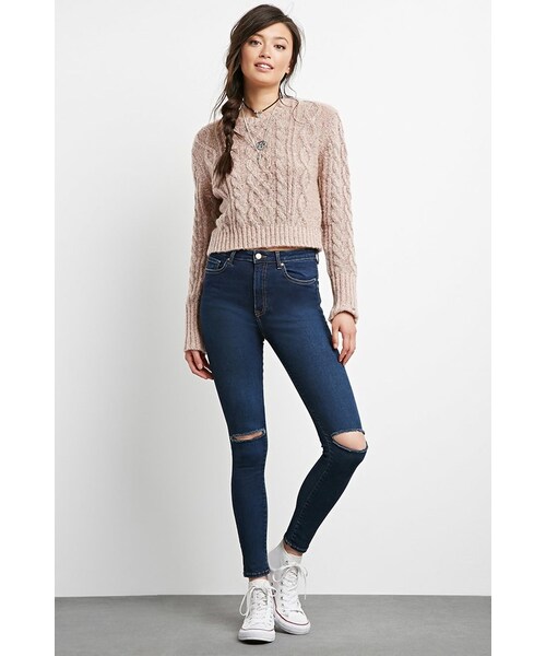 FOREVER 21(フォーエバー トゥエンティーワン)の「FOREVER 21 Sculpted High-Rise Skinny Jeans(デニムパンツ・レディース・Blue・24/25/26/27/28/29/30/31)」の1枚目の写真