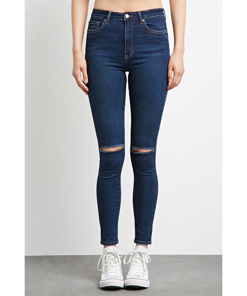 FOREVER 21(フォーエバー トゥエンティーワン)の「FOREVER 21 Sculpted High-Rise Skinny Jeans(デニムパンツ・レディース・Blue・24/25/26/27/28/29/30/31)」の5枚目の写真