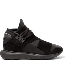 Y-3 | Y-3 Qasa Suede-Trimmed Leather High-Top Sneakers(スニーカー)