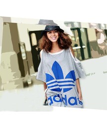 Chanel シャネル の 送料無料 半袖 アディダス Adidas ロング Tシャツ レディース ワンピース スカートリラックス 25 ネックレス Wear
