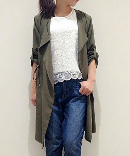 archives（アルシーヴ）の「ロングカーデ（その他アウター・レディース・ブラック/ベージュ/カーキ・MEDIUM）」の3枚目の写真