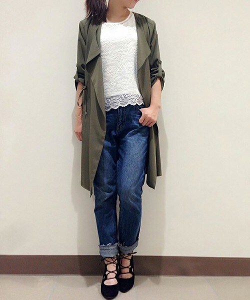 archives（アルシーヴ）の「ロングカーデ（その他アウター・レディース・ブラック/ベージュ/カーキ・MEDIUM）」の15枚目の写真