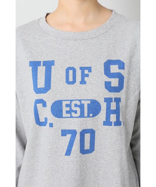 AP STUDIO（エーピーストゥディオ）の「◇GOOD ROCK SPEED U OF S ワイドTEE（トップス・グレー・フリー）」の4枚目の写真