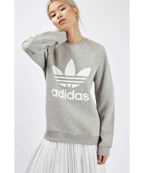 adidas(アディダス)の「Adidas originals Trefoil crew sweat(スウェット・レディース・Gray・XS/S/M/L)」の2枚目の写真