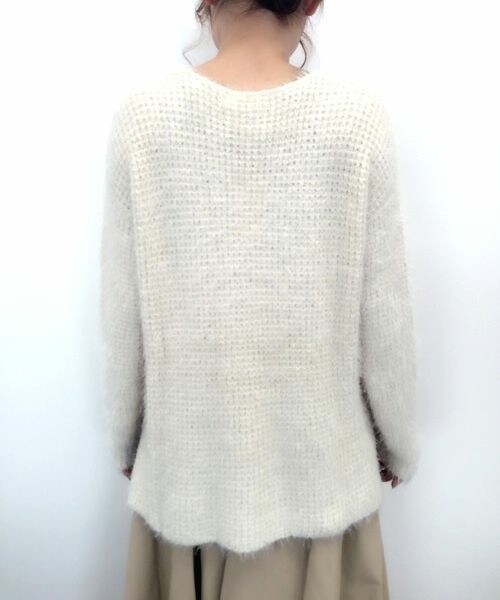 archives（アルシーヴ）の「【予約】Vネックシャギーﾆｯﾄ（ニット/セーター・レディース・アイボリー/ブラック/グレー/ブルー/ピンク・MEDIUM）」の8枚目の写真