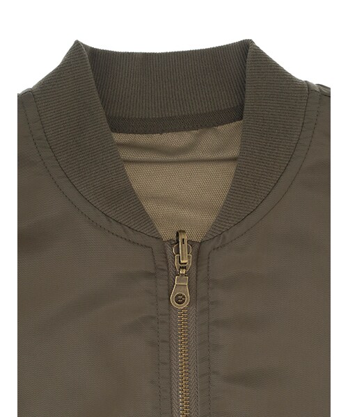 w closet(ダブルクローゼット)の「BIGシルエットリバーシブルMA-1(ジャケット/アウター・レディース・カーキ/ブラック・FREE)」の7枚目の写真